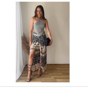 Stylish Black and Cream Women's Skirt